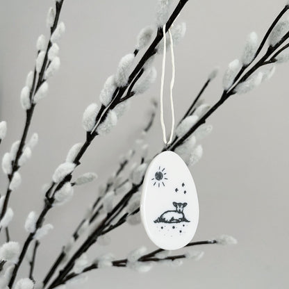 'Ewe Are My Sunshine" Porcelain Hanging Egg Decoration